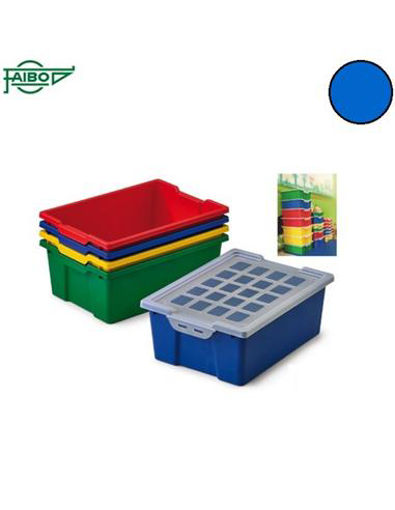 Picture of FAIBO STORAGE BOX WITH LID BLUE 42X31X15CM